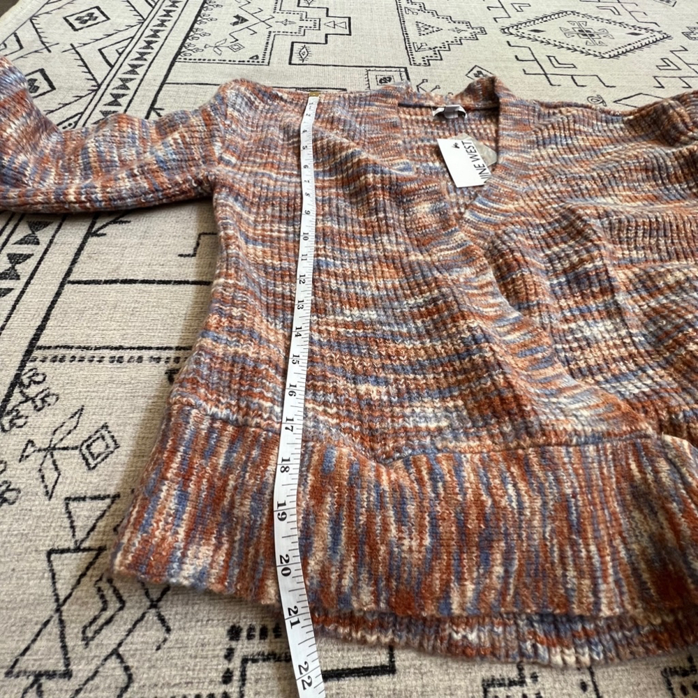 NWT Nine West Sweater multi-colored striped pattern.